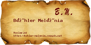 Böhler Melánia névjegykártya